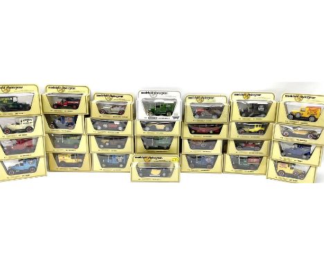 Twenty-nine Matchbox Models of Yesteryear including vintage cars, commercial and delivery vehicles, fire-engine etc; all boxe