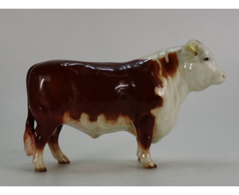 Beswick Hereford Bull 949, first version in dark colour way  (restored back leg)