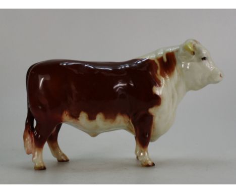 Beswick Hereford Bull 949, first version in dark colour way  (restored back leg)