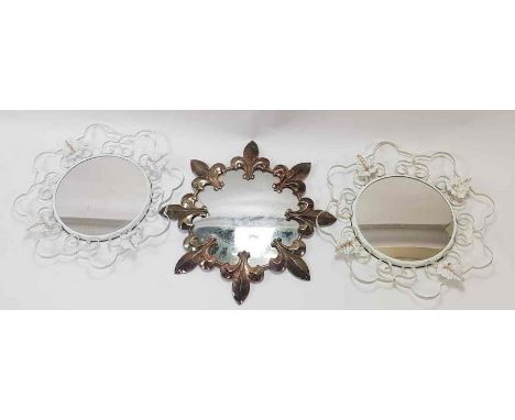New/Old stock - Three vintage metal framed mirrors, 47cm diameter 