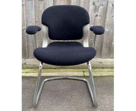 A vintage Herman Miller office/desk chair, upholstered in black, dated 1988