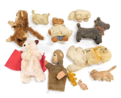 A group of Chad Valley and other 20thC teddy bears, a clockwork hog, etc. (a quantity)