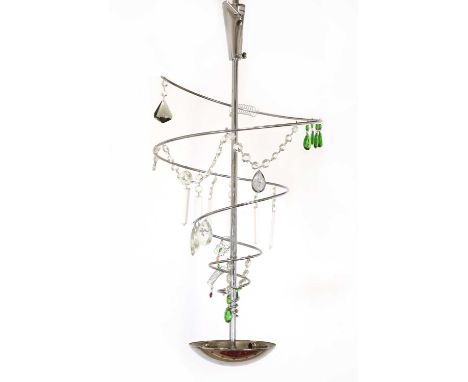 An Artemide two-light pendant, designed by Toni Cordero for Artemide Collezioni, 'Milano Torino Collection', with a chrome sp