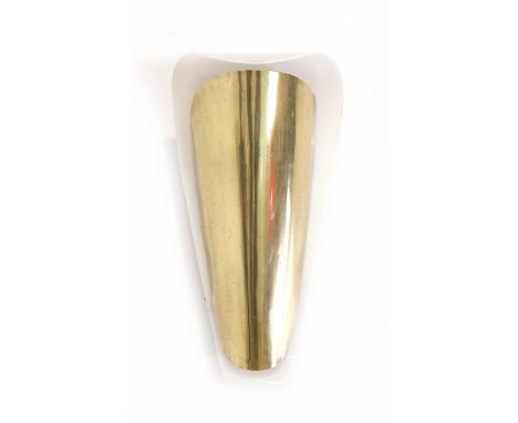 An Italian perforated brass and Perspex wall light,1960s, in the manner of Ernst Igl, of scrolled form, mounted with four lig