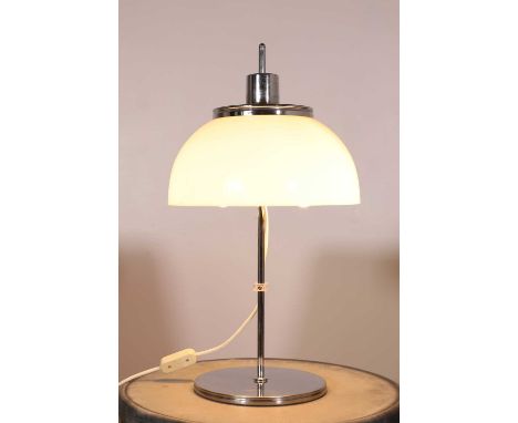 A Harvey Guzzini 'Faro' table lamp,  with two lights on a chrome stand, labelled and numbered 'Art 2248',59cm highCondition R