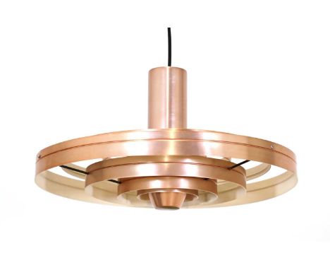 A Fibonacci hanging copper-finish pendant light,designed by by Sophus Frandsen for Fog & Mørup,  45cm diameter 23cm highCondi