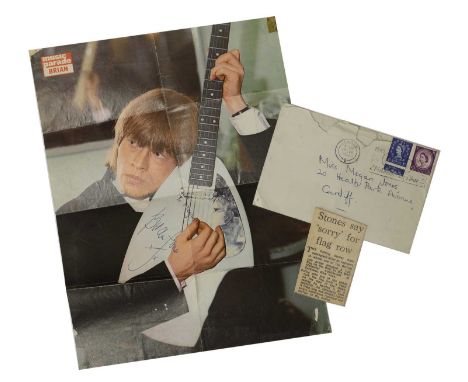 Of Rolling Stones and Brian Jones interest, 1965-1966, a collection of five handwritten letters from Brian Jones, all address