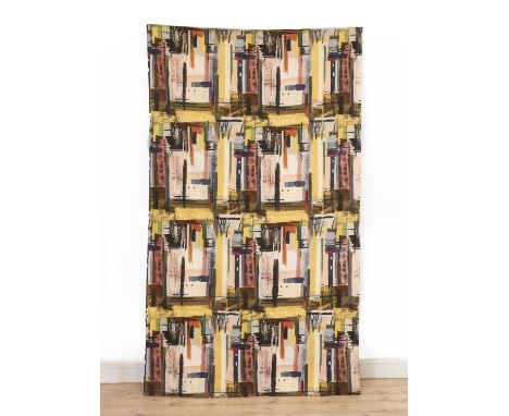 John Piper (1903-1992),1960, a pair of curtains in 'Cotswold' by by David Whitehead Ltd., screenprinted on cotton, 255cm wide
