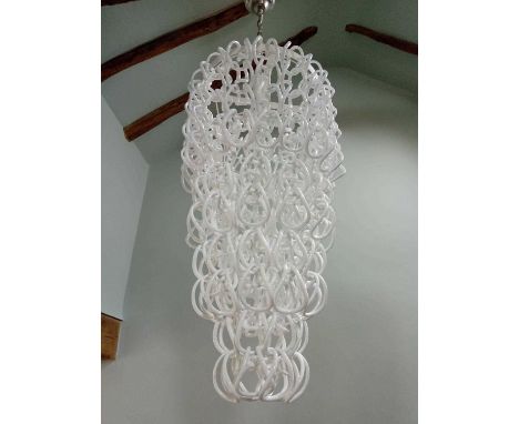 A contemporary glass hook chandelier,  in the style of Angelo Mangiarotti, with two hundred and eight 'Giogali' glass hooks, 