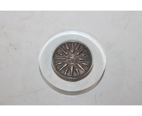 A modern design 925 silver mounted paperweight