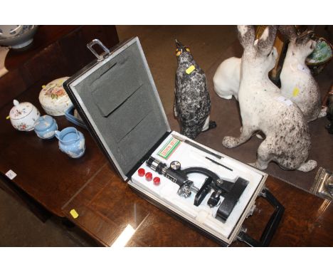 A child's microscope in carry case 