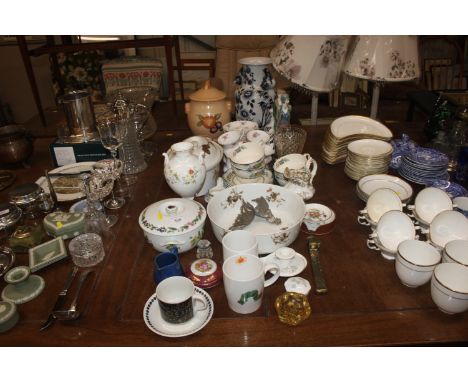 A quantity of various china to include Royal Worcester oven-to-table ware; a quantity of Wedgwood "Ice Rose" dressing table i