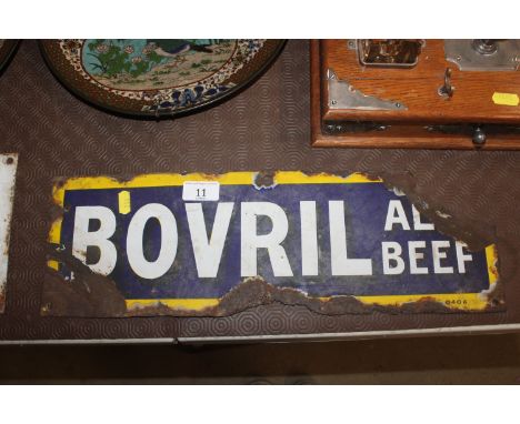 A small vintage "Bovril" enamel advertising sign AF