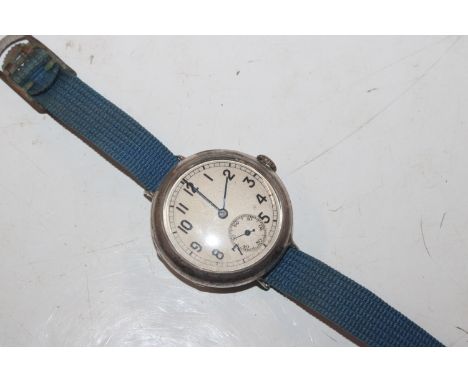 A Longines silver cased wrist watch No. 129882