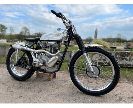 AJS Tele Rigid trials bike, 1952, 500cc. Runs and rides. This is an AJS 500cc Model 18 built into Andy Bamford hand-made tria