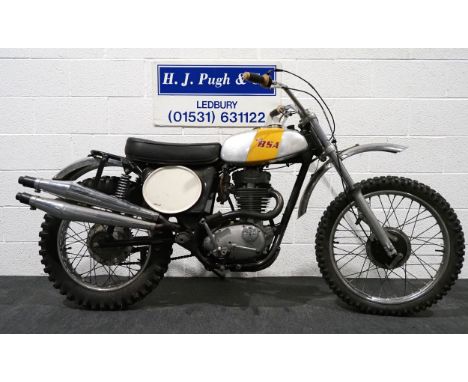 BSA B50 motocross bike. 1973. 500cc.Frame No. B50MXDH01287   Engine No. B50MXDH01287Canadian import, engine turns over. Comes
