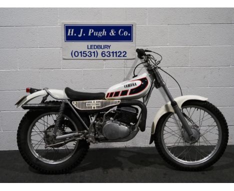 Yamaha TY250 trials bike. 1977. 246cc. Runs and rides. Crank seals have recently been replaced. Comes with history including 
