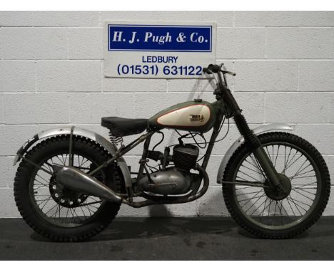 BSA Bantam trials bike. 1954. 125cc. Frame No. BD2S97878Engine No. FD71014. Does not match V5. Engine turns over with compres