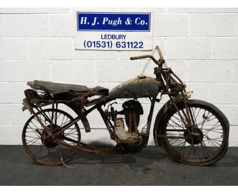 Early BSA motorcycle, believed to be X35-0. Circa 1935. 150cc. Engine no. EO259 Barn find 
