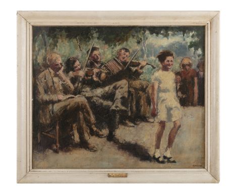 William Conor RUA RHA (1881-1968) At the Feis Oil on linen laid down on board, 49 x 59cm (19¼ x 23¼'') Signed, inscribed on a