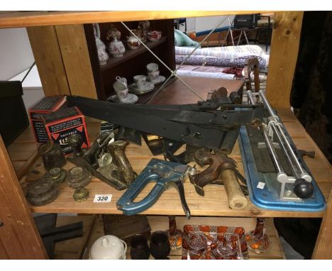 A quantity of tools, hinges etc