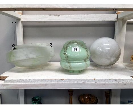 3 1940s/1950s light shades including fly catcher