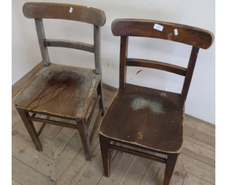 Set of four vintage school type chairs 