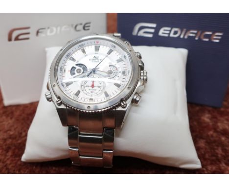 Gents Casio Edifice stainless steel chronograph wristwatch, complete with box 