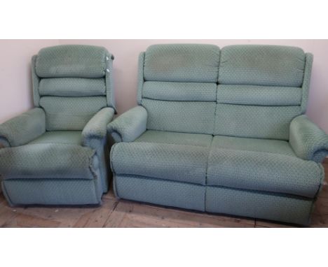 2 piece suite comprising of 2 seat sofa and reclining armchair 