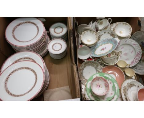 Victorian porcelain part tea service, decorated with gilt highlights, other Victorian and later tea and coffee ware and Wedgw