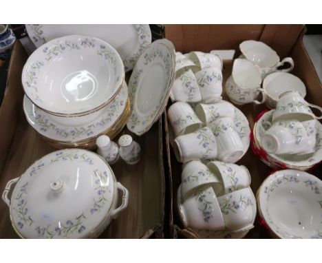 Dutchess bone china harebell NO571 comprehensive part dinner breakfast and tea service in 2 boxes 