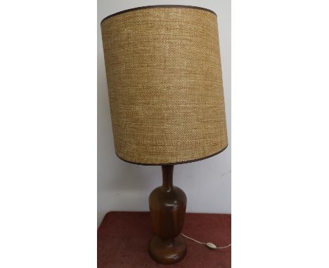 Early 1970s turned hardwood table lamp 