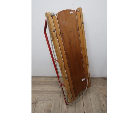 Vintage metal framed and wooden bodied sledge 