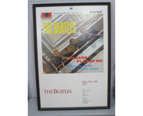 The Beatles - Please Please Me Poster Promoting The 1987 CD Release. very nicely framed.