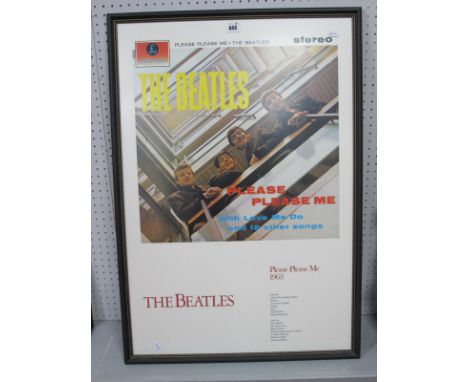 The Beatles - Please Please Me Poster Promoting The 1987 CD Release. very nicely framed.