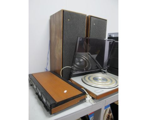 Bang and Olufsen Audio Equipment, Beolab 1700 amplifier, Beogram 1100 record deck and a pair of Beovox 2400 speakers, (untest