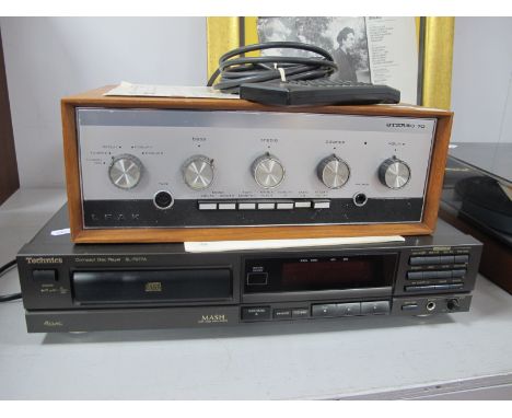 Leak Stereo 70 Amplifier, circa 1969 with original instructions, and a Technics SL P277A cd player, with remote and instructi
