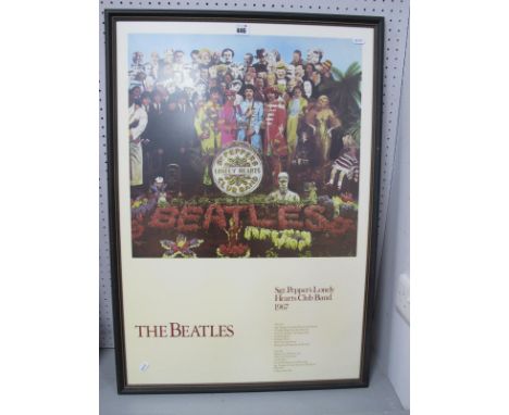 The Beatles - Sgt Peppers Poster Advertising the 1987 CD Release, very nicely framed.