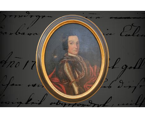 Portrait eines Adeligen, um 1800, Öl auf Leinwand, in ovalem Rahmen, leichte Alterungsspuren, H 48 cm