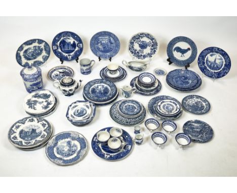 BLUE AND WHITE CHINA, a large quantity of various patterns and makers to include spode etc. (Qty) 