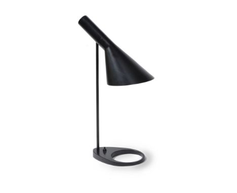 Arne Jacobsen for Louis Poulsen, a black AJ adjustable table lamp, of recent manufacture, first designed for SAS Royal Hotel,