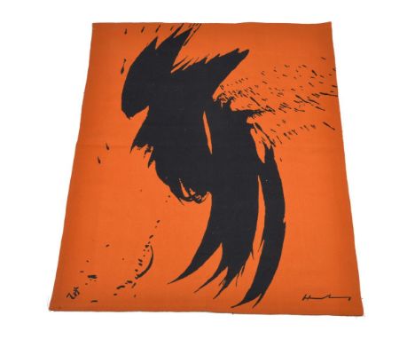 λ Hans Hartung (German-French, 1904-1989), The Nazareth Tapestry, circa 1965, a woollen wall handing, signed in the field, la