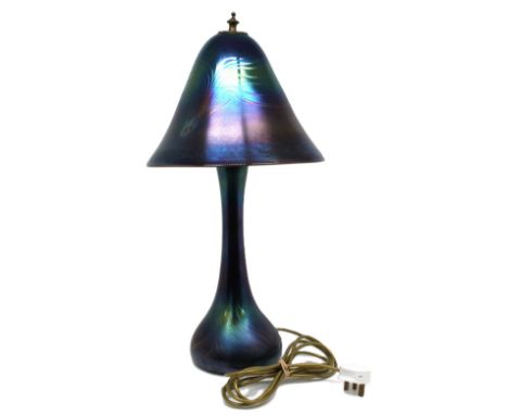 John Ditchfield, Glasform Ltd: a large glass lamp and shade. approx. 60.5cm high. (untested).