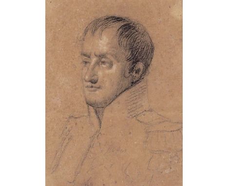 French School 19th Century Portrait of Jerome Bonaparte Pencil on buff paper 10.75 x 8.5cm; 4¼ x 3¼in Inscribed verso: Le Roi