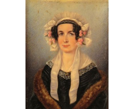 λ M. Herman (British 1840) Portrait miniature of Lady Catherine Maunsell, daughter of the Earl of Listowel Signed and dated 1