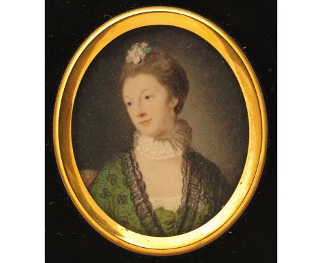λ Ozias Humphrey (1742-1810) Portrait miniature of Lady Louisa Lennox, eldest daughter of William Henry 4th Marquis of Lothia