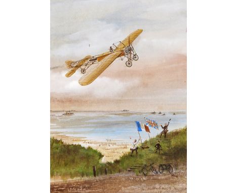 M. de P. c.1915 L. Blériot arrives Dover; 07.30 Nr. Rye to Capel le Ferne Two both signed with initials and inscribed, the se