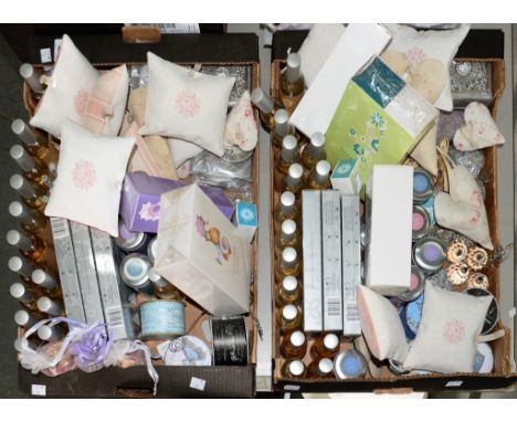 HEART CUSHIONS, SEASCAPE GIFT SETS, SCENTED THERAPY BALMS, ST EVAL CANDLE COMPANY ROOM SPRAYS, TRINKET BOXES, PENS, ETC
