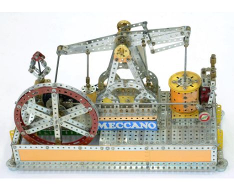 A MECCANO MODEL STEAM ENGINE, 52CM W