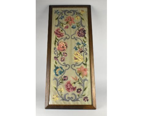 An Oak Framed Tapestry, 41x98cms